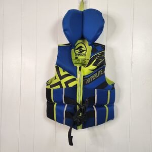Hyperlite Zipper Buckle Life Jacket Blue Youth Kids Size 80-90 Lb Beach Swim